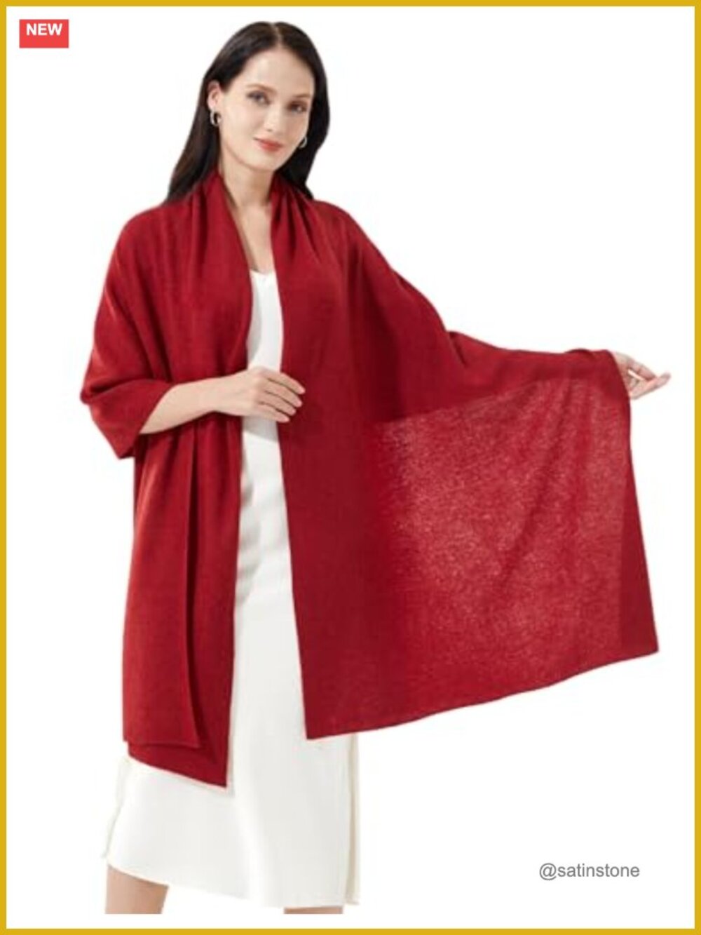 Cashmere Blend Wrap Pashmina Shawl Large 87x28 Travel